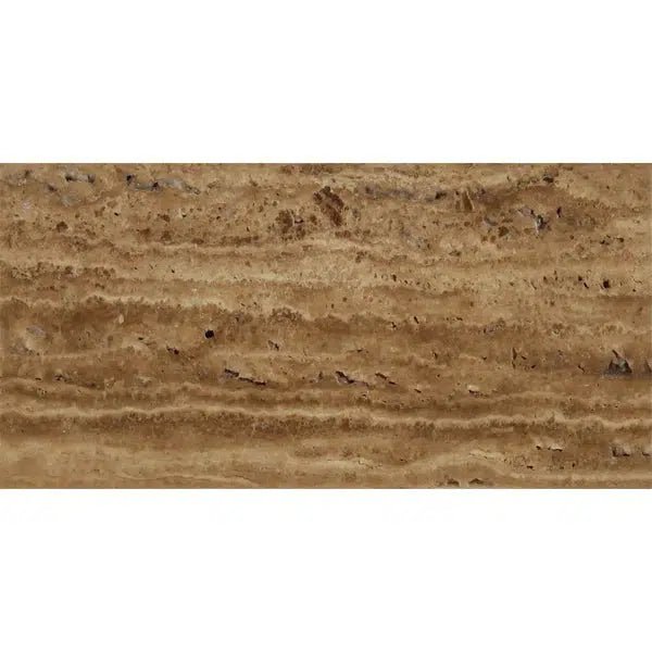 Noce Exotic 12X24 Vein - Cut Travertine Unfilled and Brushed - SurfacesGalore