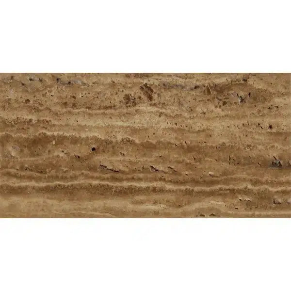 Noce Exotic 12X24 Vein-Cut Travertine Unfilled and Brushed