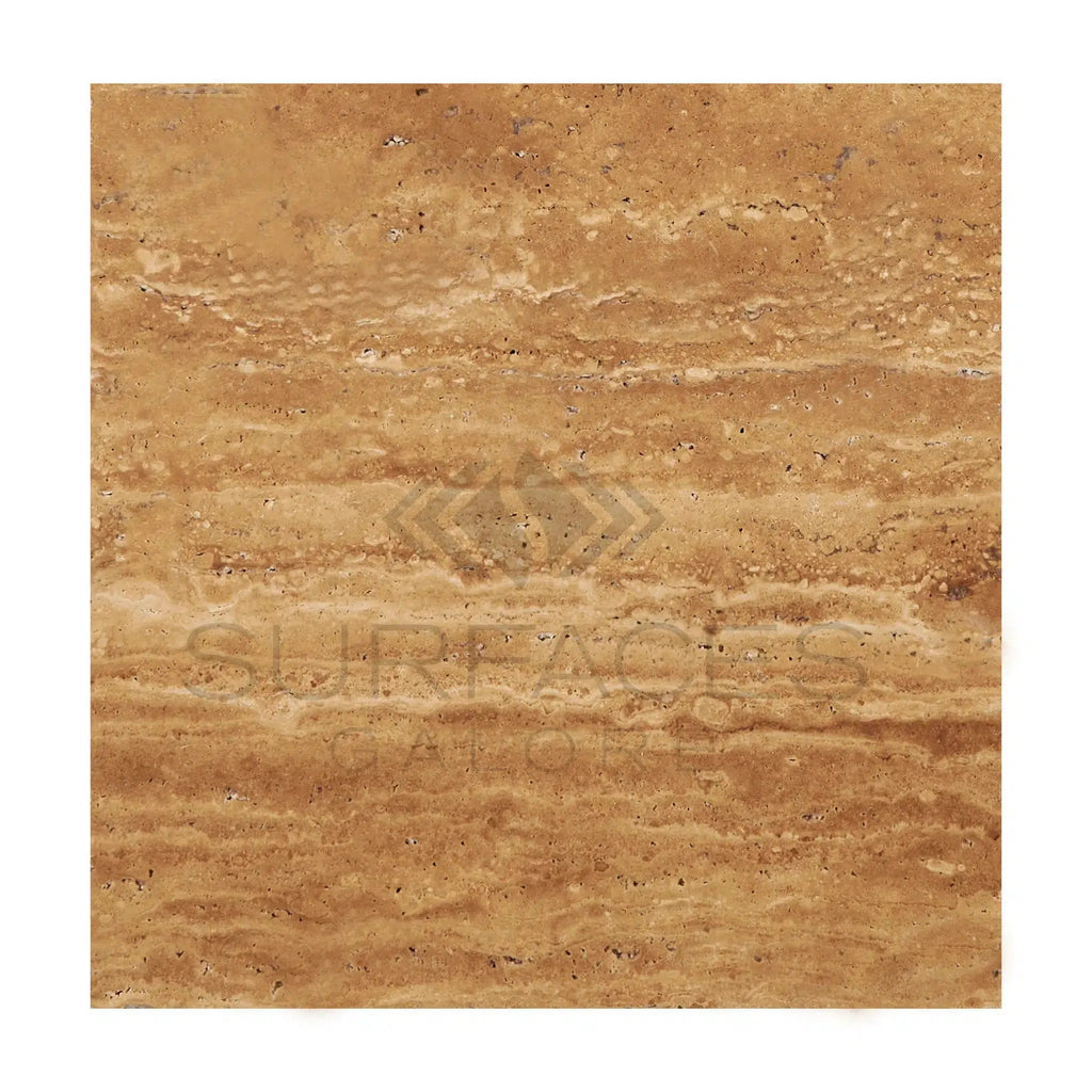 Noce Exotic 18X18 Vein-Cut Travertine Filled Polished-Honed