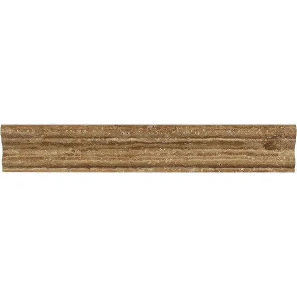 Noce Exotic 2X12 Milano (Crown / Mercer) Vein - cut Travertine Molding Liner Polished - Honed - SurfacesGalorePolished