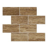 Noce Exotic 3X6 Vein - Cut Travertine Unfilled and Brushed - SurfacesGalore