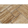 Noce Exotic OPUS Mini - Pattern (4 pcs.) (Interlocking) Travertine Mosaic Vein - Cut Unfilled and Polished - SurfacesGalore