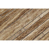 Noce Exotic Random Strip Travertine Mosaic Vein - Cut Unfilled and Brushed - SurfacesGalore