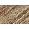 Noce Exotic Random Strip Travertine Mosaic Vein-Cut Unfilled and Brushed