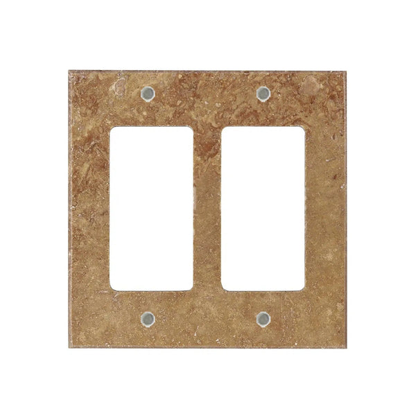 Noce Travertine Double ROCKER Switch Wall Plate/Cover Plate/Switch Plate