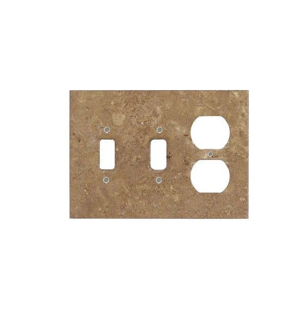 Noce Travertine Double TOGGLE - DUPLEX Switch Wall Plate/Cover Plate/Switch Plate