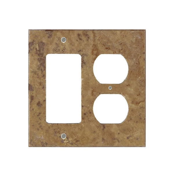 Noce Travertine ROCKER - DUPLEX Switch Wall Plate/Cover Plate/Switch Plate