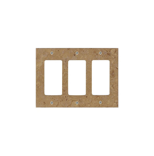 Noce Travertine Triple ROCKER Switch Wall Plate/Cover Plate/Switch Plate