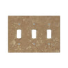 Noce Travertine Triple TOGGLE Plate Switch Wall Plate/Cover Plate/Switch Plate