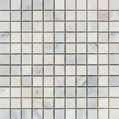 Oriental White / Asian Statuary 1X1 Marble Mosaic Polished-Honed