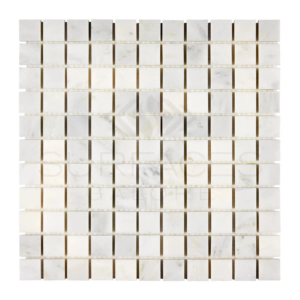 Oriental White / Asian Statuary 1X1 Marble Mosaic Polished-Honed