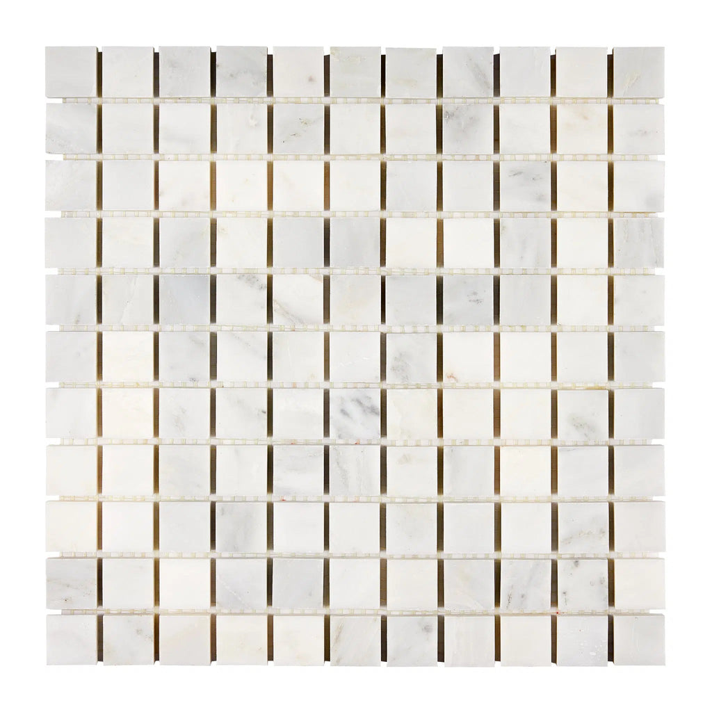 Oriental White / Asian Statuary 1X1 Marble Mosaic Polished-Honed