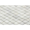 Oriental White / Asian Statuary 1X2 Diamond / Rhomboid Marble Mosaic Polished - Honed - SurfacesGalorePolished