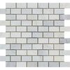 Oriental White / Asian Statuary 1X2 Marble Mosaic Polished - Honed - SurfacesGalorePolished