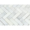 Oriental White / Asian Statuary 1X3 Herringbone Marble Mosaic Polished - Honed - SurfacesGalorePolished