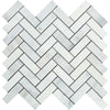 Oriental White / Asian Statuary 1X3 Herringbone Marble Mosaic Polished - Honed - SurfacesGalorePolished