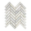 Oriental White / Asian Statuary 1X4 Herringbone Marble Mosaic Polished - Honed - SurfacesGalorePolished