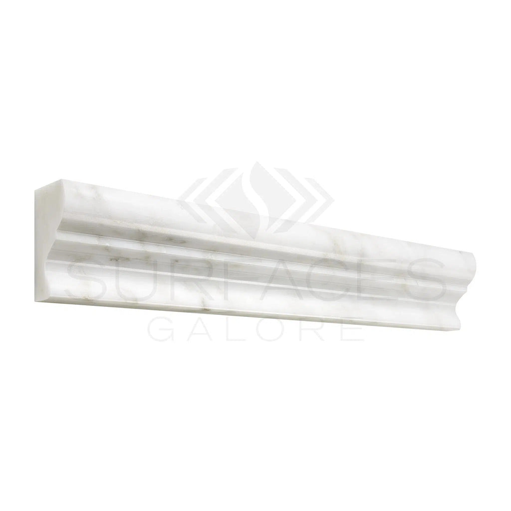 Oriental White / Asian Statuary 2X12 Crown (Mercer) Molding Liner Polished - Honed - SurfacesGalorePolished