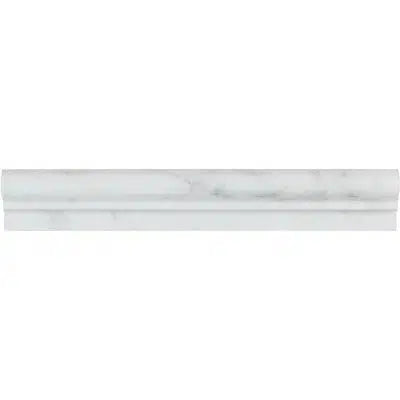 Oriental White / Asian Statuary 2X12 OG-1 (Single-Step Chair Rail Trim) Liner Polished-Honed