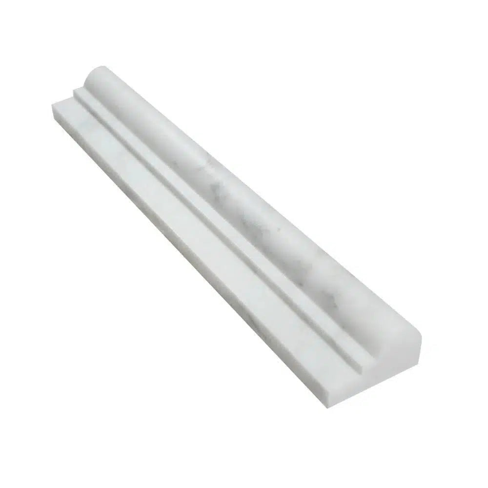 Oriental White / Asian Statuary 2X12 OG-1 (Single-Step Chair Rail Trim) Liner Polished-Honed