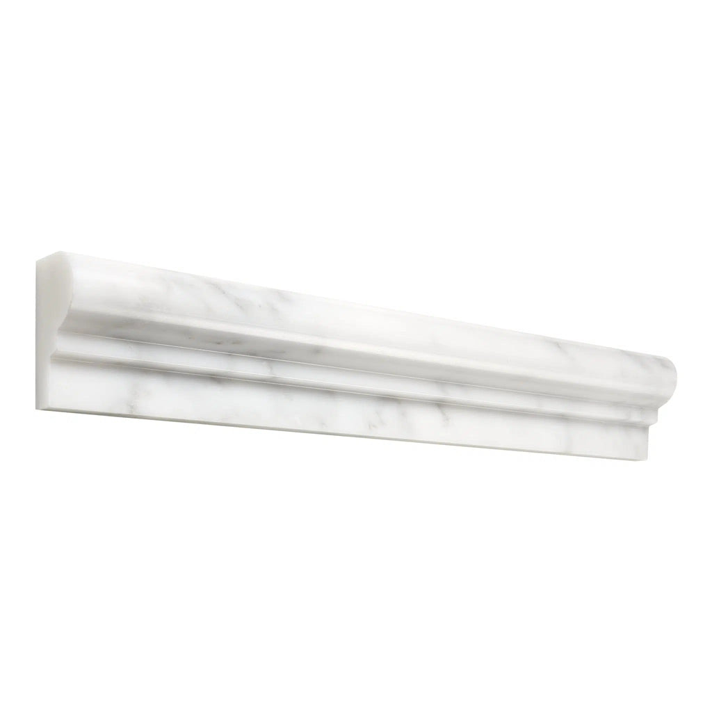 Oriental White / Asian Statuary 2X12 OG-1 (Single-Step Chair Rail Trim) Liner Polished-Honed