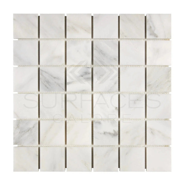 Oriental White / Asian Statuary 2X2 Marble Mosaic Polished - Honed - SurfacesGalorePolished