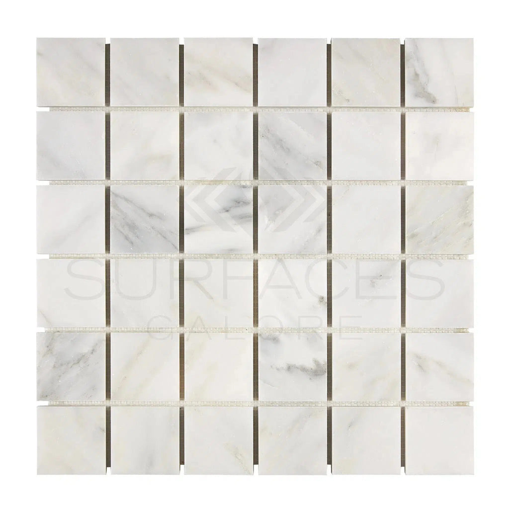 Oriental White / Asian Statuary 2X2 Marble Mosaic Polished-Honed