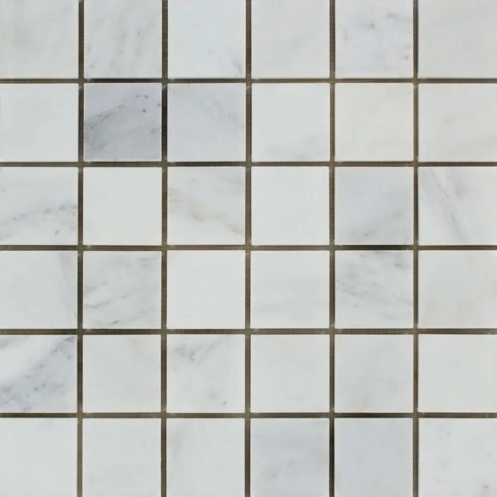 Oriental White / Asian Statuary 2X2 Marble Mosaic Polished - Honed - SurfacesGalorePolished