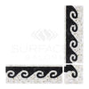 Oriental White / Asian Statuary 3 7/8X12 Wave Border w/ Black Dots Polished - Honed - SurfacesGalorePolished