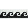 Oriental White / Asian Statuary 3 7/8X12 Wave Border w/ Black Dots Polished - Honed - SurfacesGalorePolished