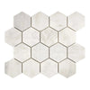 Oriental White / Asian Statuary 3X3 Hexagon Marble Mosaic Polished - Honed - SurfacesGalorePolished