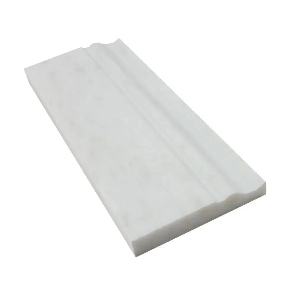 Oriental White / Asian Statuary 4 3/4X12 Baseboard Trim Polished-Honed