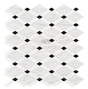 Oriental White / Asian Statuary Lattice (Thassos/Oriental White/Black) Marble Mosaic Polished - Honed - SurfacesGalorePolished