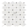 Oriental White / Asian Statuary Lattice (Thassos/Oriental White/Blue-Gray) Marble Mosaic Polished-Honed