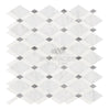 Oriental White / Asian Statuary Lattice (Thassos/Oriental White/Blue - Gray) Marble Mosaic Polished - Honed - SurfacesGalorePolished