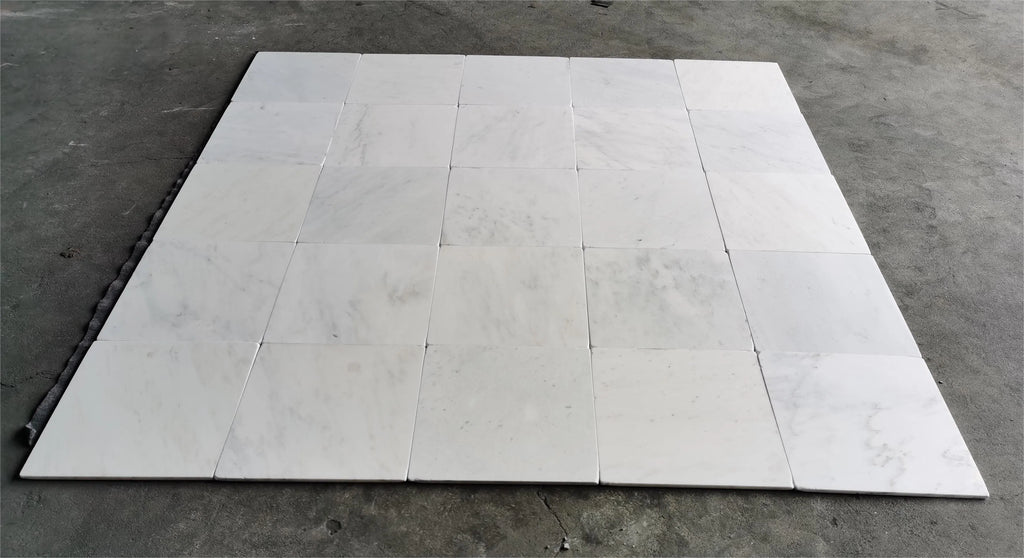 Oriental White / Asian Statuary Marble 12X12 Tumbled