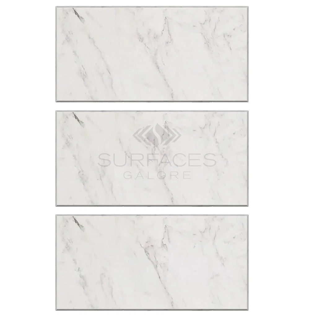 Oriental White / Asian Statuary Marble 12X24 Polished - Honed - SurfacesGalorePolished