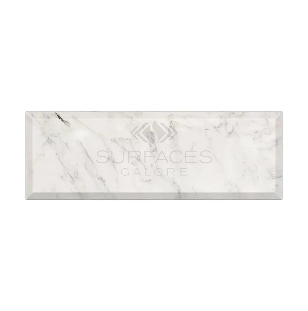 Oriental White / Asian Statuary Marble 4X12 Deep - Beveled Polished - Honed - SurfacesGalorePolished