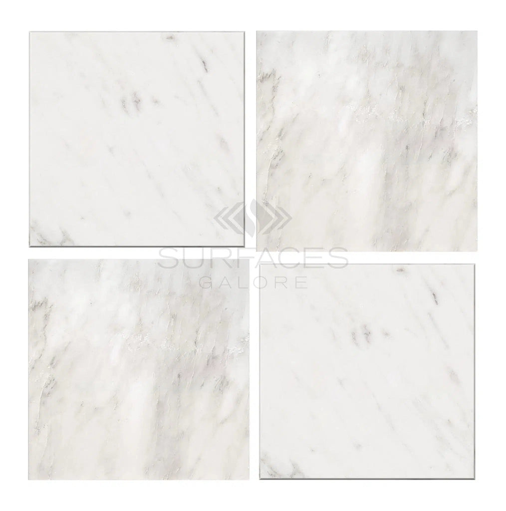 Oriental White / Asian Statuary Marble 4X4 Polished - Honed - SurfacesGalorePolished