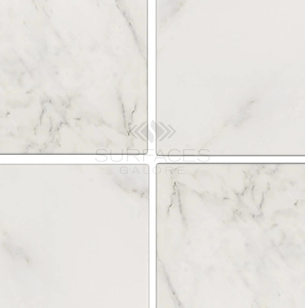 Oriental White / Asian Statuary Marble 4X4 Tumbled - SurfacesGalore