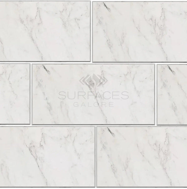 Oriental White / Asian Statuary Marble 6X12 Polished - Honed - SurfacesGalorePolished