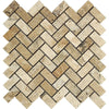 Philadelphia Travertine 1X2 Herringbone Mosaic Tumbled - SurfacesGalore