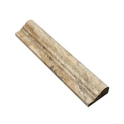 Philadelphia Travertine 2 1/2X12 OG - 2 (Double - step Chair Rail Trim) Liner Honed - SurfacesGalore