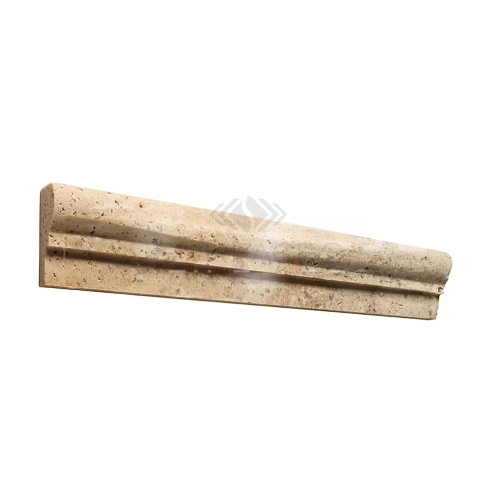 Philadelphia Travertine 2X12 OG - 1 (Single - step Chair Rail Trim) Liner Honed - SurfacesGalore