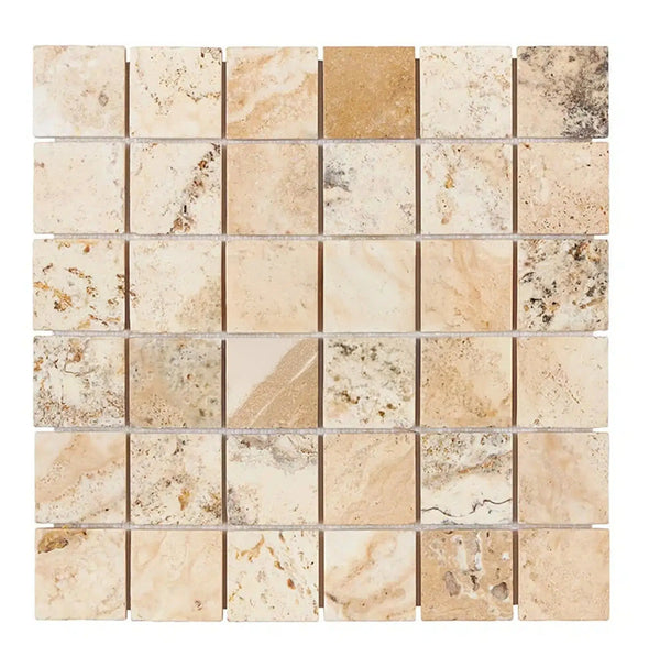 Philadelphia Travertine 2X2 Mosaic Tumbled