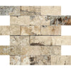 Philadelphia Travertine 2X4 Brick Mosaic Split - Faced - SurfacesGalore