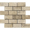 Philadelphia Travertine 2X4 Brick Mosaic Tumbled - SurfacesGalore