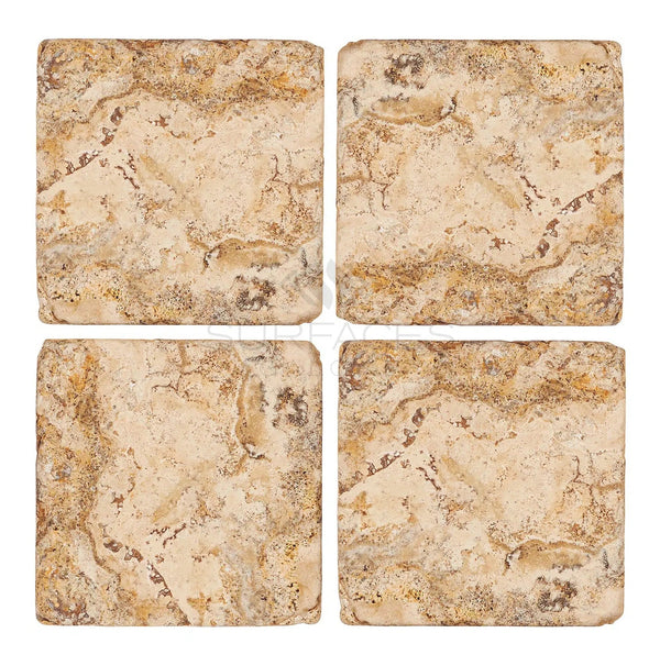 Philadelphia Travertine 4X4 Tumbled - SurfacesGalore