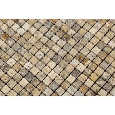 Philadelphia Travertine 5/8X5/8 Mosaic Tumbled - SurfacesGalore