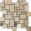 Philadelphia Travertine Micro - Pattern (Mini - Versailles) Mosaic Tumbled - SurfacesGalore